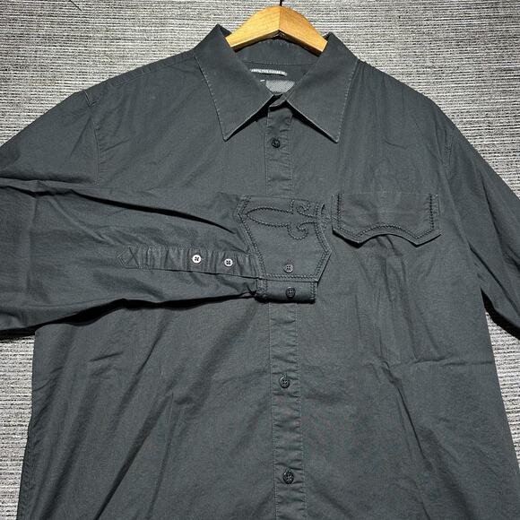 Howe Button Up Shirt Men's XL Black Western Long Sleeve Stretch - Picture 1 of 12